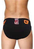 Premium Black Gym Supporter with CF Logo - Athletic Sports Underwear for Men | Cotton Blend Comfort Support