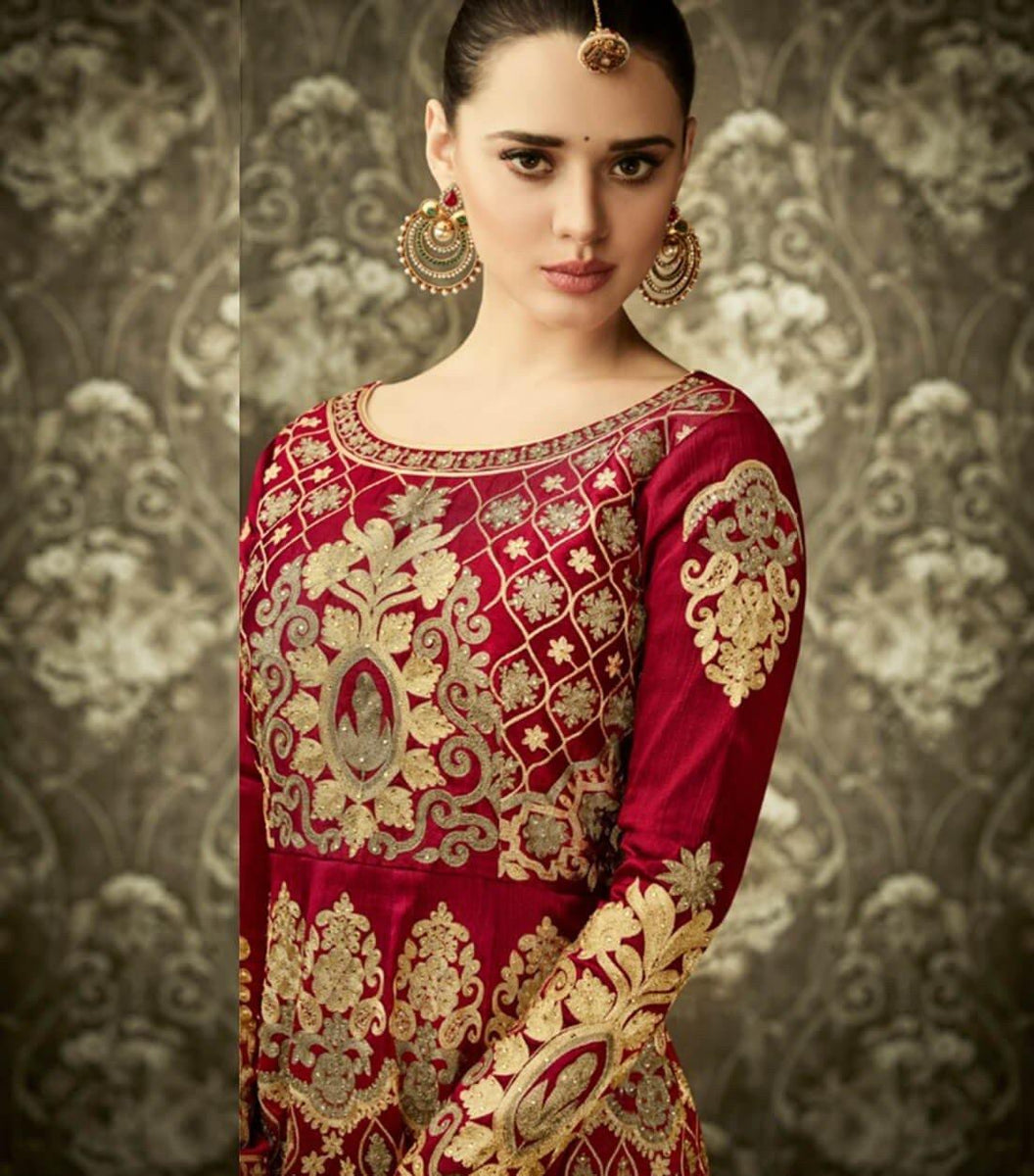 Women Boutique Collection Handwork Cotton Silk Semi Stitched Suit with Bottom and Dupatta