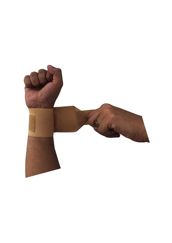 Cotton Wrist Brace (Free Size; Skin) - Pack of 2 - Designer mart