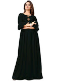 Designer Mart Black Rayon Maxi Gown Dress - Designer mart