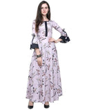 Designer Mart Black Rayon Maxi Gown Kurti - Designer mart
