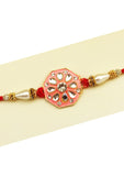Designer mart rakhi set : 1 Antique Rakhi + 1 Tilak - Designer mart