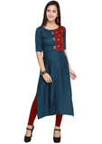 Designer Mart Women Rayon Straight Kurti - Designer mart
