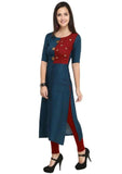 Designer Mart Women Rayon Straight Kurti - Designer mart
