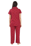 Designer Mart Women's Cotton Geomatrical Printed Night Suit Set of Shirt & Pyjama - Designer mart