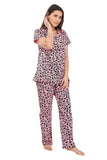 Designer Mart Women's Cotton Heart Printed Night Suit Set of Shirt & Pyjama - Designer mart