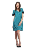 Designer mart Women's Poly Satin Solid Robe (Teal , Free Size) - Designer mart