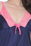 Designer mart Women's Solid Navy Nighty - Designer mart