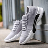 Elegant Grey Mesh Solid Sports Shoes For Men - Designer mart