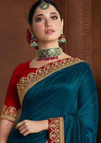 Green Rangoli Silk Saree With Blouse Piece - Designer mart