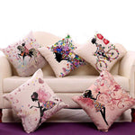 Jute Printed Digital Decorative Sofa Cushion Cover Pack of 5 (16 x 16 Inch) - Designer mart