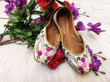 Ladies Multi Color Punjabi Jutti Ethnic Mojari Handmade Rajasthani Juti - Designer mart