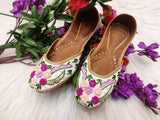Ladies Multi Color Punjabi Jutti Ethnic Mojari Handmade Rajasthani Juti - Designer mart