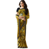 Mehendi Green Colored Casual Wear Printed Georgette Saree - Designer mart