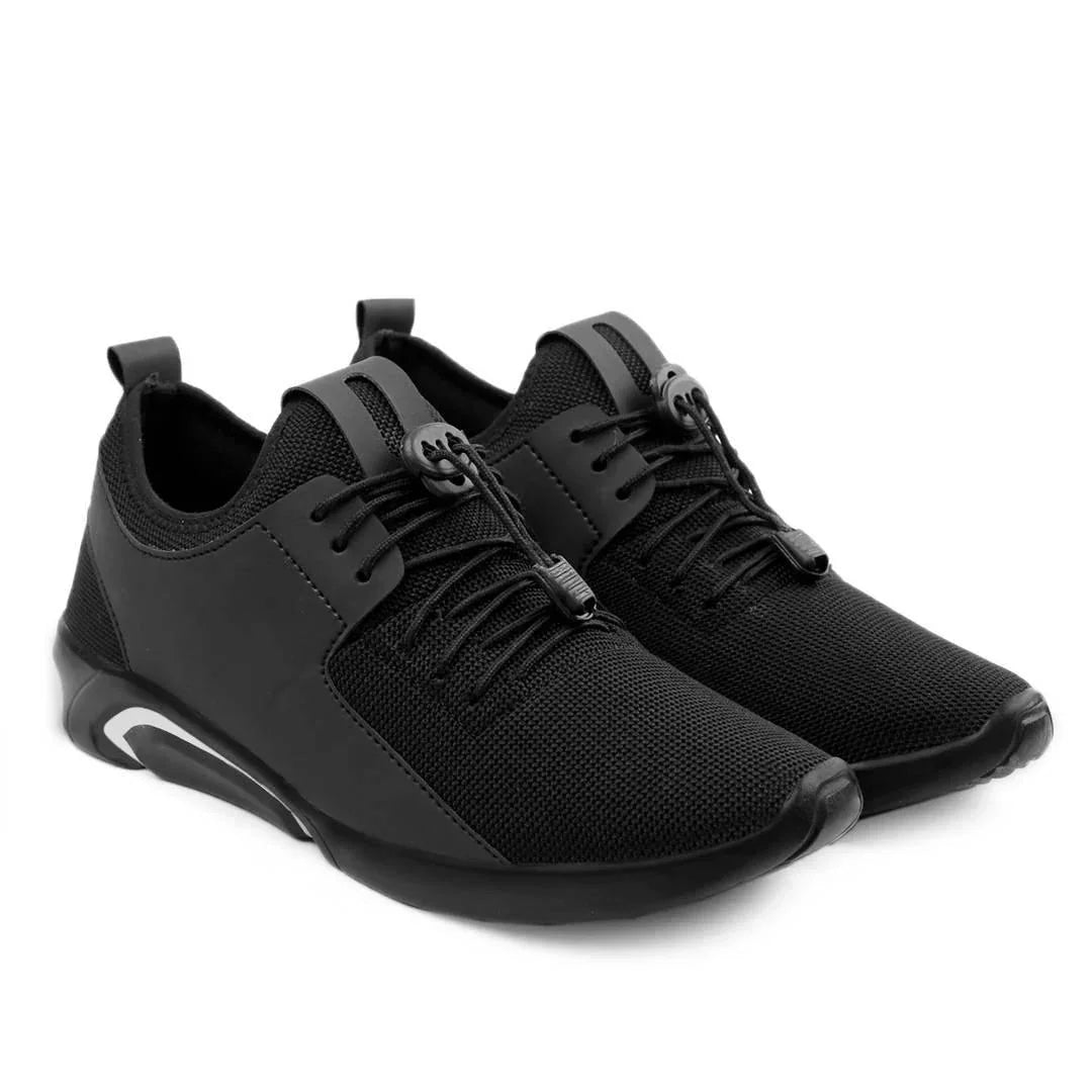 Stylish and Trendy Black Solid Mesh Casual Sneakers for Men