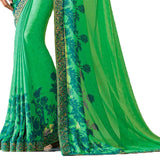 Mesmeric Green Colored Casual wear Printed Georgette Saree - Designer mart