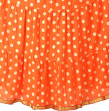 Orange Ethnic Print Maxi Skirt - Designer mart