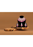 Pink Meenakari Alloy And Bead Necklace set - Designer mart