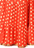Red Ethnic Print Maxi Skirt - Designer mart