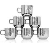 Royal Sliver Stainless Steel Tea Cup 6 PCs Set