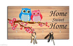 Two owl Home Wooden Key Holder (23.4cm X 12.8cm X 3cm) - Designer mart