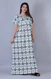 Women's Premium Cotton Block Printed Night Gown - Designer mart