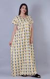Women's Premium Cotton Symmetric Printed Night Gown - Designer mart