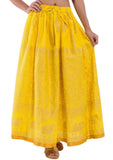 Yellow Ethnic Print Maxi Skirt - Designer mart