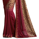 Gorgeous Pink Colored Casual Printed Georgette Saree