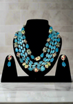 Blue golden bead Necklace set