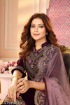 Innovative Purple Colored Semi Stitched Georgette Suit