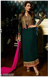 Innovative Green Colored Semi Stitched Georgette Suit