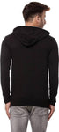 Black Cotton Hood Chain Full Sleeves T-Shirt - Designer mart