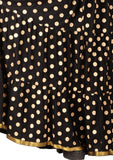 Black Ethnic Golden Print Maxi Skirt - Designer mart
