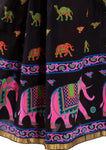 Black Ethnic Multi Color Print Maxi Skirt - Designer mart