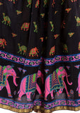 Black Ethnic Multi Color Print Maxi Skirt - Designer mart