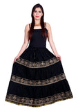 Black Ethnic Print Maxi Skirt - Designer mart