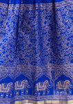 Blue Ethnic Rajasthani Print Maxi Skirt - Designer mart