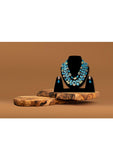 Blue golden bead Necklace set - Designer mart