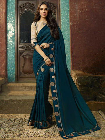 Blue Rangoli Silk Saree With Blouse Piece - Designer mart