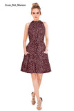 Cruze Dot Maroon Designer Dress American Crepe - Designer mart