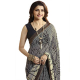 Dazzling Gray Casual Printed Georgette Saree - Designer mart