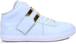 Designer Leatherette High Ankle Length Velcro White Shimmery Casual Sneakers - Designer mart