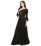 Designer Mart Black Rayon Maxi Gown Dress - Designer mart
