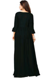 Designer Mart Black Rayon Maxi Gown Dress - Designer mart