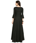 Designer Mart Black Rayon Maxi Gown Dress - Designer mart