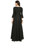Designer Mart Black Rayon Maxi Gown Dress - Designer mart