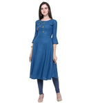 Designer Mart Blue Cotton Kurti - Designer mart