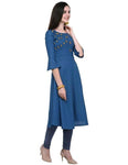 Designer Mart Blue Cotton Kurti - Designer mart