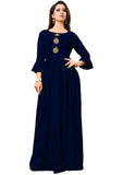Designer Mart Blue Rayon Maxi Gown Dress - Designer mart
